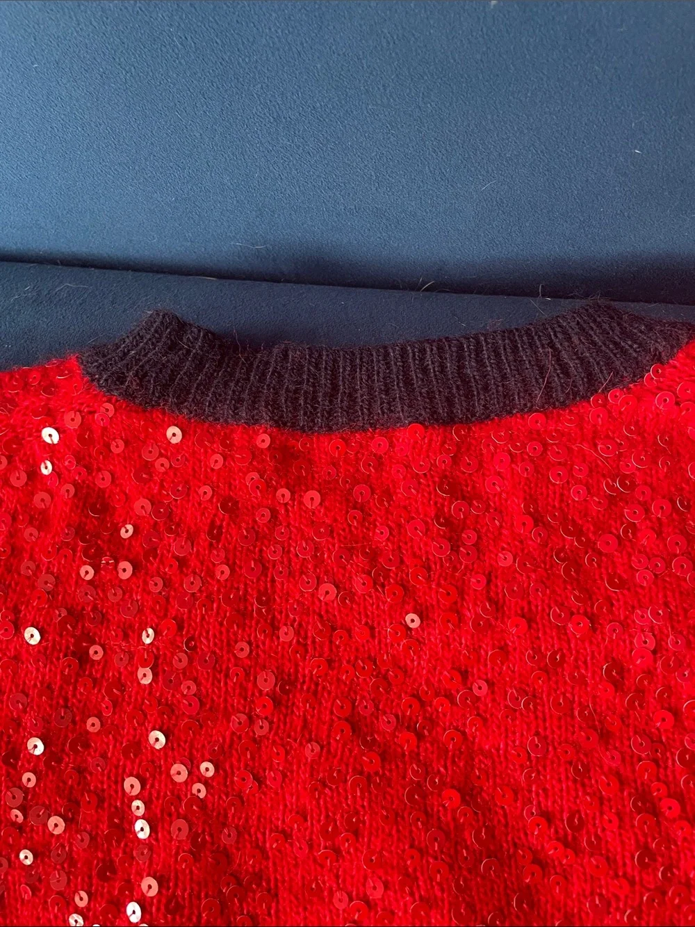 Vintage J. Crew Red Sequin Crewneck Sweater